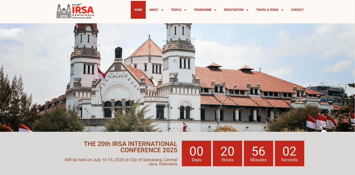 Agenda of the 20th IRSA International Conference: Semarang, 14-15 July 2025: dropbox.com/scl/fi/6mbgawf…