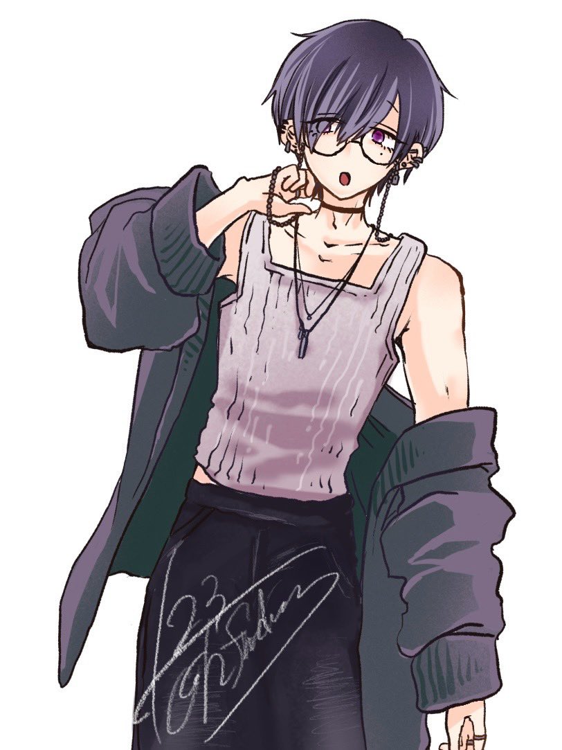 hfmdesu's tweet image. 突発卓に間に合わせたくて1時間で描いた立ち絵、上着のグラデを光で削るのが楽しかったです