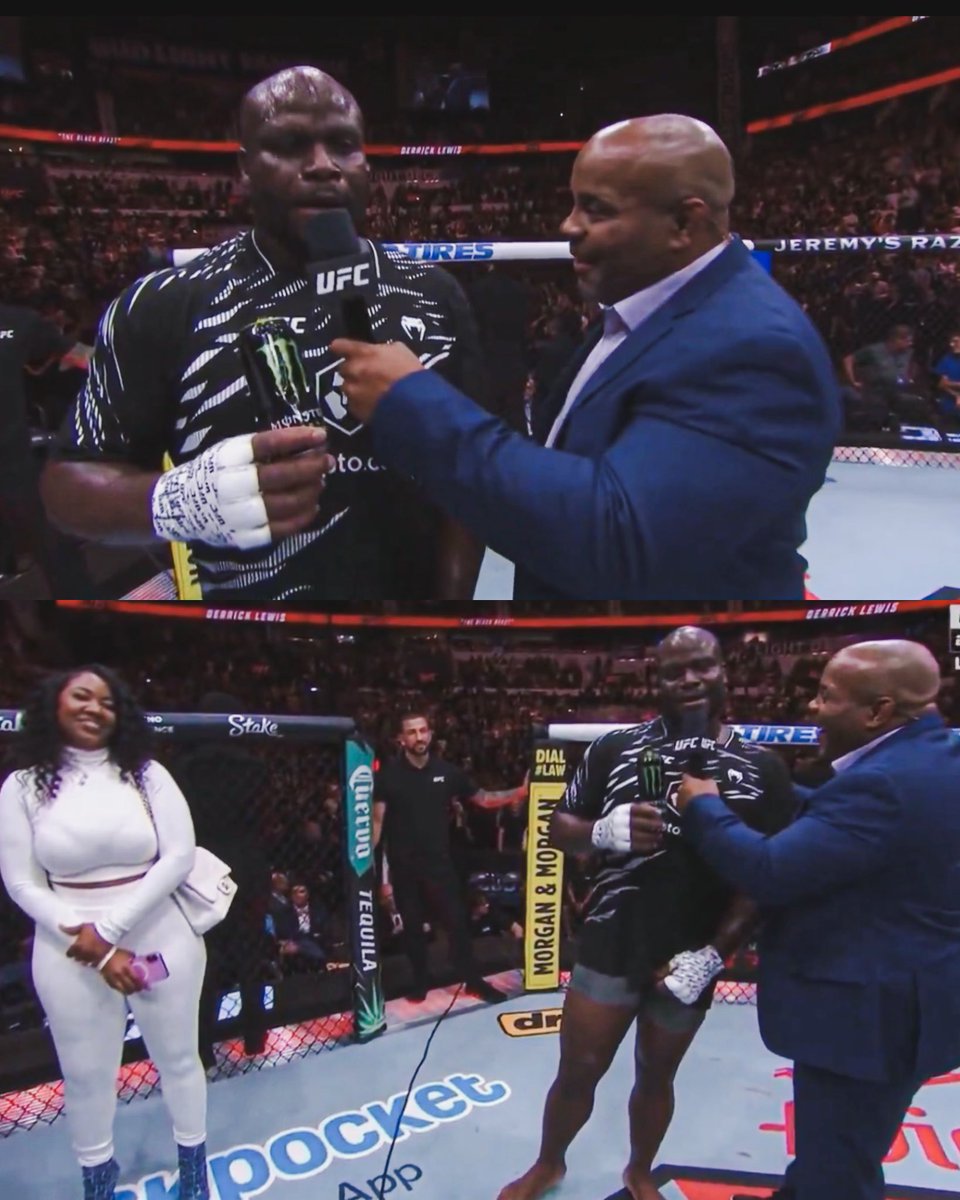 Home_of_Fight's tweet photo. 🗣️Daniel Cormier: “What do you want next?”

😂 Derrick Lewis: “I’ve been gone for two weeks, I want my wife next. It’s gonna be a lot of ground and pound.”

The funniest fighter to step into the octagon without a doubt😅 https://t.co/w20kcduniv
