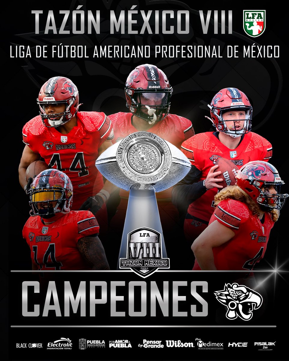¡LOS <a href="/MexicasLFA/">Mexicas LFA</a> SON LOS CAMPEONES DEL TAZÓN MÉXICO VIII! 🔴🏈🔥

#SigueLaLFA #TVMIII #ForjadosEnElMictlán #GarrasFuera
