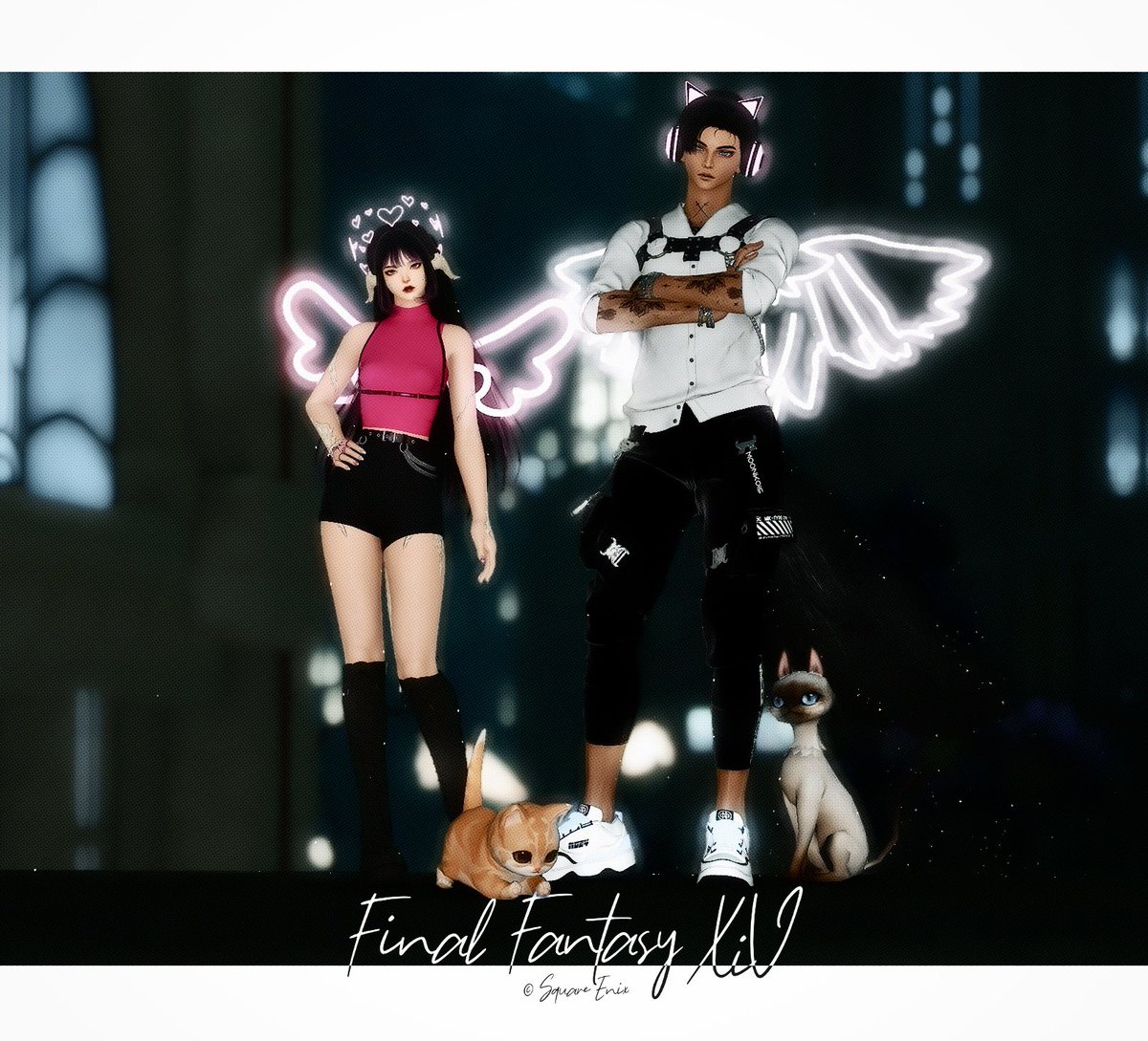 aileeyol's tweet image. With our cats 🥰 

#gpose by @Zexionkaru 
#ffxivgpose #ffxiv