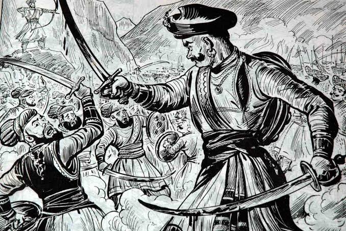 swankhede_IRS's tweet image. Even death stepped back today, as Yamraj was forced to wait and watch in awe witnessing unmatched valor, as our fierce Shivraya's mavla, Baji Prabhu Despande tore right through 10,000 enemies to defend the Maratha Samrajya, We honor his fearless soul of Maratha fury. 🚩🙏