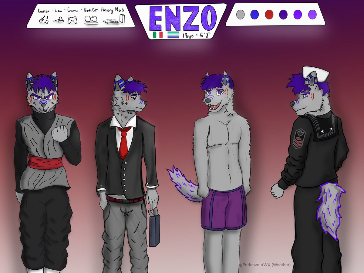 EndeavourWX's tweet image. Heya! Wsp I’m Weather!, im a dude who loves to draw, plays games, hangs w friends, studies, and mainly talk shit online!
Here is my fursona, Enzo! Basically made off of me as a person irl lol
Feel free to reach out to talk or for anything! :3
Important links in thread below: