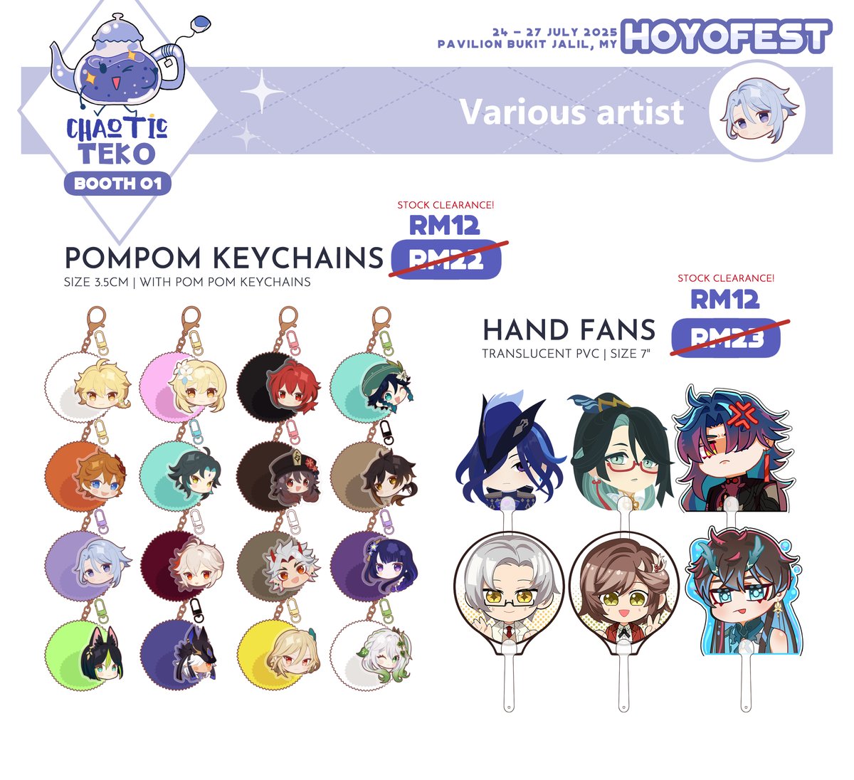 PurpleIndigo22's tweet photo. We’re beyond excited to join HoYo FEST 2025 — our very first official HoYoverse event! 💜 Check out our catalogue and visit us at Booth 01!

✨Booth 01 — Chaotic Teko
📅 July 24–27, 2025
📍 Pavilion Exhibition Centre Bukit Jalil, Hall 1 &amp; 2 https://t.co/hOwOwHOCHf