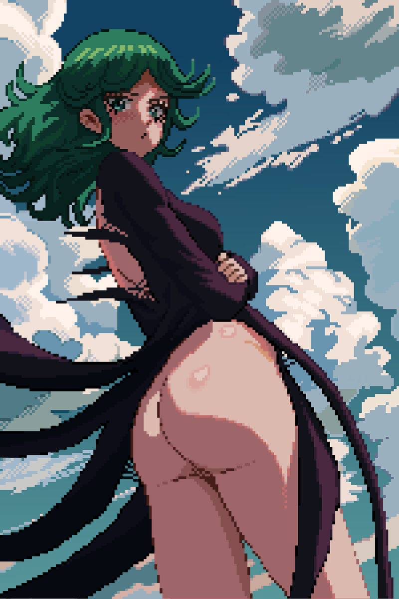 Did you miss this view? 🌪️😳
Tatsumaki really be asking for it showing up like this...

#pixelart #pixelartNSFW