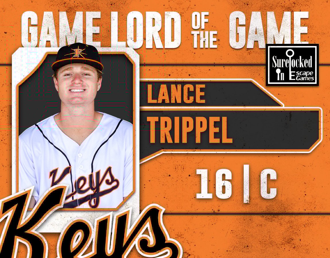 Tonight's Surelocked In Escape Games Game Lord of the Game is Lance Trippel. 

Lance finished the night by going 3-5 with two runs scored. 

Congrats, Lance!
