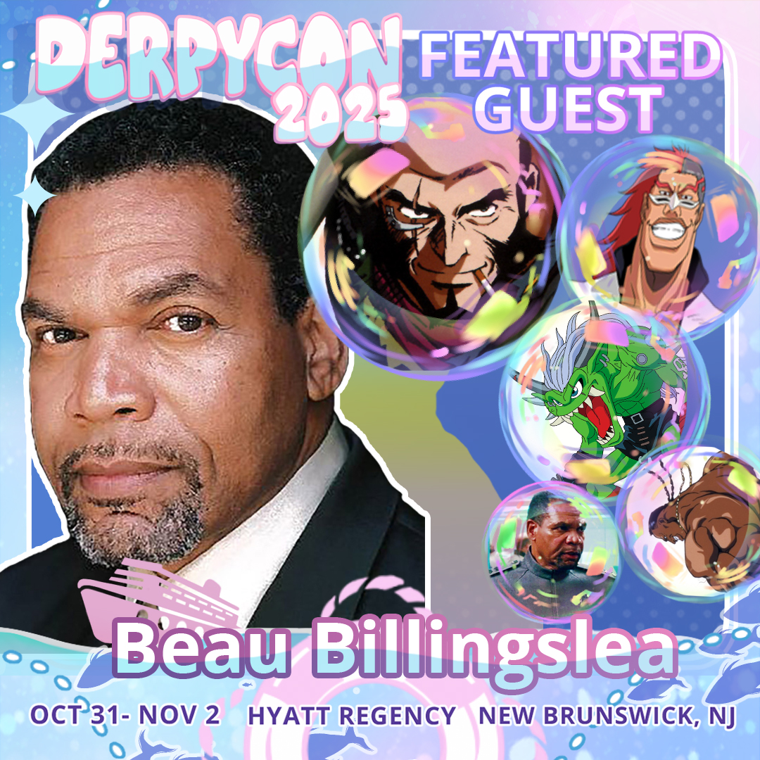 DerpyCon's tweet image. Introducing our next Voice Actor Guest for DerpyCon 2025, Beau Billingslea! Were you able to guess it correctly based on our trivia this weekend?
More info on Beau!: Derpycon.com/guests