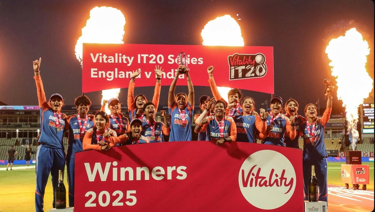 Sanjay Tandon 🇮🇳 (@sanjaytandonbjp) on Twitter photo History Created on English Soil! 🇮🇳🏏
Heartiest congratulations to our Women’s Cricket Team (<a href="/BCCIWomen/">BCCI Women</a>) on registering their first-ever bilateral T20I series win in England, clinching the series 3-2 with a stellar all-round performance.
Kudos to Captain Harmanpreet Kaur for History Created on English Soil! 🇮🇳🏏
Heartiest congratulations to our Women’s Cricket Team (<a href="/BCCIWomen/">BCCI Women</a>) on registering their first-ever bilateral T20I series win in England, clinching the series 3-2 with a stellar all-round performance.
Kudos to Captain Harmanpreet Kaur for