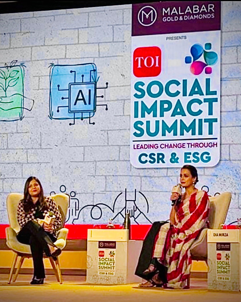 Sustainability in daily life message from Dia Mirza in my chat at Times of India’s Social Impact Summit! #sustainability #greenenergy #climate #greenenergy #renewable #timesofindia #socialpact
