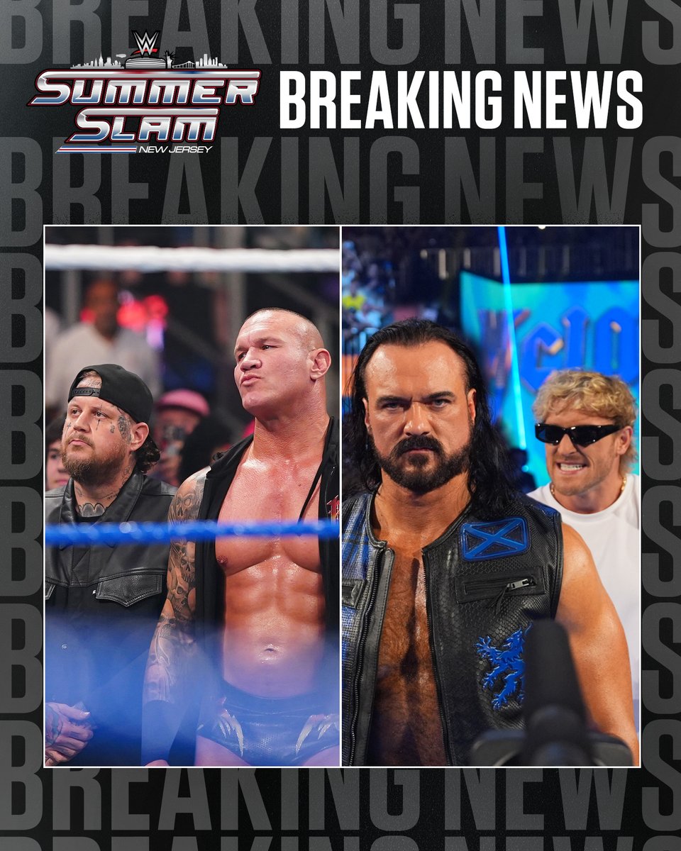 WWE Deutschland (@wwedeutschland) on Twitter photo Es ist offiziell! <a href="/RandyOrton/">Randy Orton</a> & <a href="/JellyRoll615/">Jelly Roll</a> treffen bei #SummerSlam auf <a href="/DMcIntyreWWE/">Drew</a> & <a href="/LoganPaul/">Logan Paul</a>!
☀️ #SummerSlam - Samstag- & Sonntagnacht, 2./3. & 3./4. August, LIVE um 1 Uhr auf <a href="/WWENetwork/">WWE Network</a>! Es ist offiziell! <a href="/RandyOrton/">Randy Orton</a> & <a href="/JellyRoll615/">Jelly Roll</a> treffen bei #SummerSlam auf <a href="/DMcIntyreWWE/">Drew</a> & <a href="/LoganPaul/">Logan Paul</a>!
☀️ #SummerSlam - Samstag- & Sonntagnacht, 2./3. & 3./4. August, LIVE um 1 Uhr auf <a href="/WWENetwork/">WWE Network</a>!