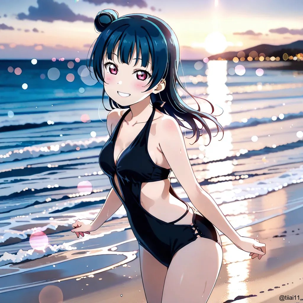 暑さを吹き飛ばせ_みんなで水着ショー 3時のモノキニ善子ちゃん #AI