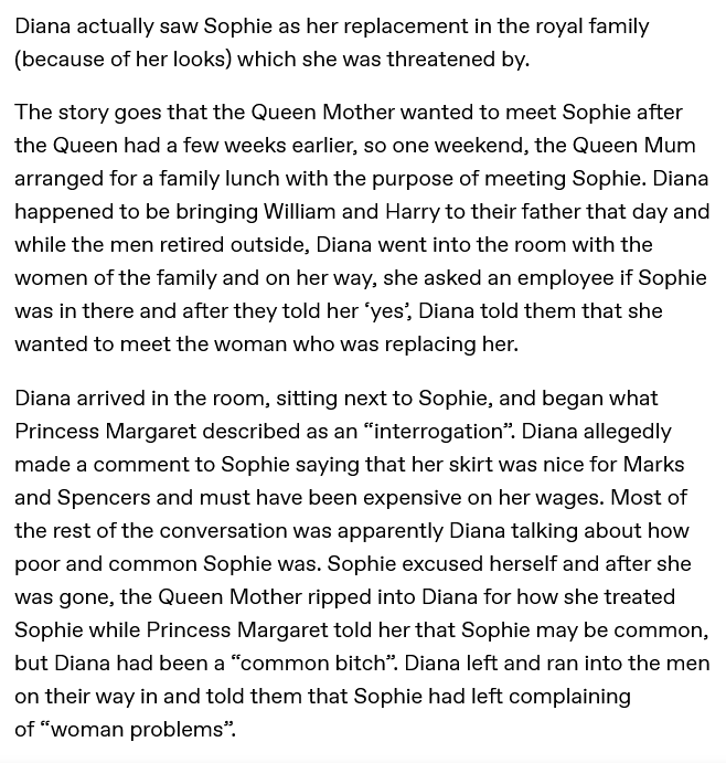 Robin Lynn King - Team Wales every Day (@robinlynnking2) on Twitter photo I had always heard that #DuchessOfEdinburgh & Diana were never really together , Then I had seen this picture
, Sophie on stairs and in light suit. Seems Diana felt Sophie was a Little  miss goody two shoes.  Diana was not nice to Sophie I had always heard that #DuchessOfEdinburgh & Diana were never really together , Then I had seen this picture
, Sophie on stairs and in light suit. Seems Diana felt Sophie was a Little  miss goody two shoes.  Diana was not nice to Sophie