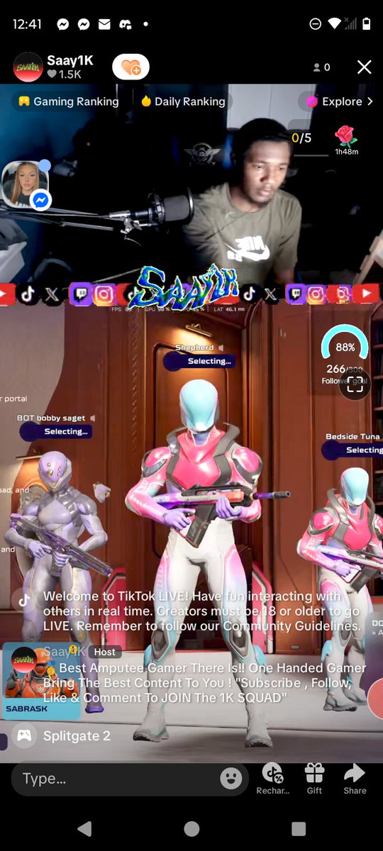 LIVE 🔴 ON <a href="/Splitgate/">Splitgate 2 - Beta</a> COME VIBE AND FWM 💯💪🏾

tiktok.com/t/ZP8hmdxpK/

tiktok.com/t/ZP8hmdxpK/