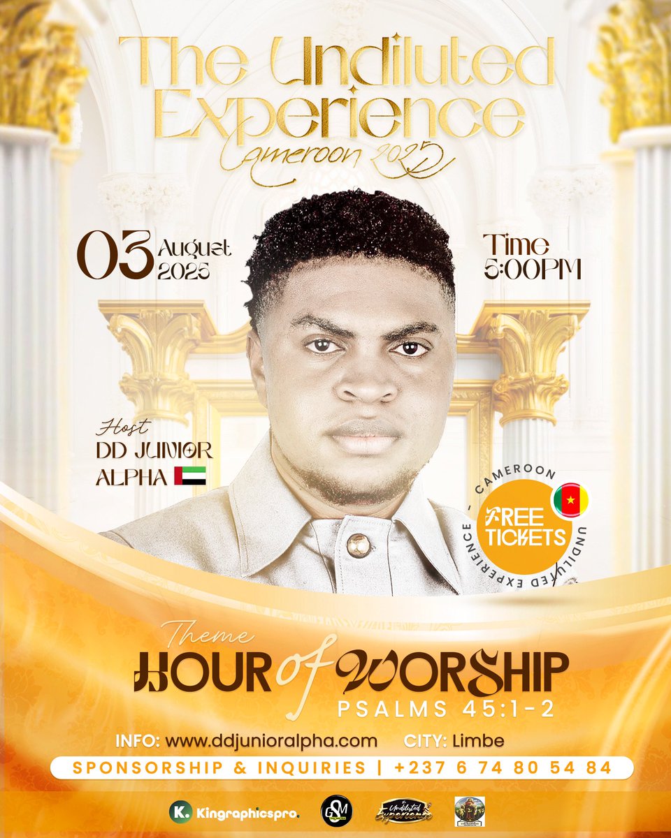 ddJuniorAlphaTW's tweet photo. Now, the fire is coming to Cameroon, UNDILUTED EXPERIENCE CAMEROON is coming to you live on SUNDAY, AUGUST 3RD, 2025 https://t.co/t9xrjGXPe3
