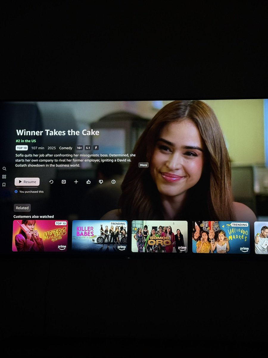 ✨ I can’t believe it… our movie Winner Takes the Cake (Qué huevos, Sofía) is now the #2 most-watched movie in the US on Amazon Prime!!! 😭🔥🇺🇸 THANK YOU SO MUCH!!! 🫶🏻❤️🙏🏻