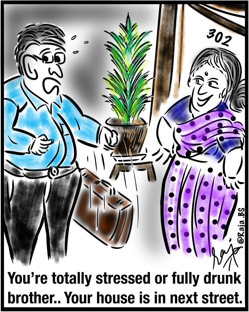 ManagerAtLOSS's tweet image. 🙏🙏🙏
A week end #cartoon on How  a stressful #Manager reaches his home (or others’) after day long #meetings, deliberations, manoeuvring #challenges - pulling and pushing things on the way !!! 
💐💐💐💐💐💐💐💐 
#management #professionalstress #manageratloss #cartoons
