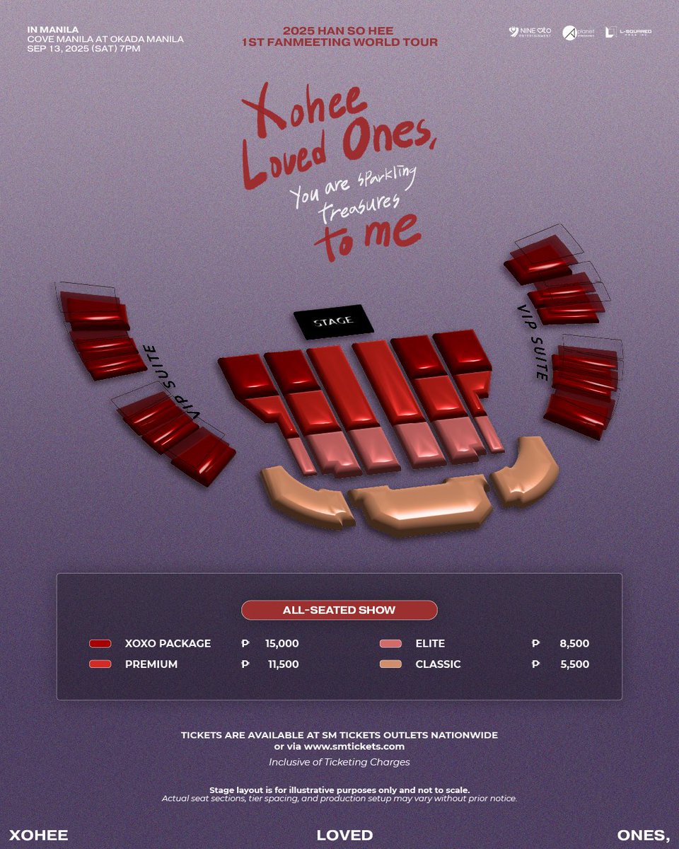 LSquaredProdPH's tweet photo. Here’s everything you need to know
Ticket prices and all the fan benefits you can get when you see HAN SO HEE LIVE in Manila!

🗓️ September 13, 2025
📍 Cove Manila at Okada Manila
🔗 Ticket Selling: August 3, 2025 at 12NN
🎟️ https://t.co/i6o1L6stJU or SM Tickets Outlets Nationwide

#한소희 #HANSOHEE 
#2025HANSOHEEFanmeetingWorldTour
#XoheeLovedOnes
#XoheeLovedOnes_in_MANILA
#LSquaredProdPH