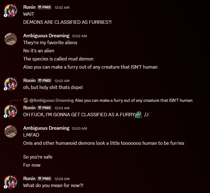 ProjectRoninVT's tweet image. I&apos;m never beating the furry allegations🧍‍♂️