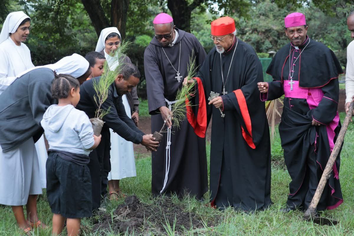 Ethiopia’s Catholic bishops lead by example—planting trees &amp; preaching peace! 🌿 Cardinal and clergy emphasize unity, environmental care, and a louder voice for harmony #GreenLegacy 🇪🇹