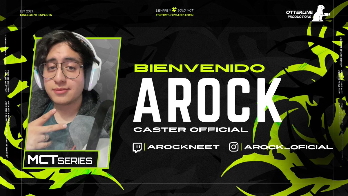 🎙️ CASTER CONFIRMADO 🎙️
¡Uno de los encargados de encender la transmisión está listo! Damos la bienvenida a <a href="/ArockOficial/">Arock</a>, quien estará al mando del micrófono en la #MCTseries.
Con su energía y experiencia, cada ronda se vivirá al máximo.

📺 Producción a cargo de <a href="/OtterlineP/">OtterlineProductions</a>