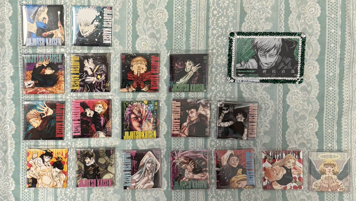 【交換・譲渡】呪術廻戦　スクエアカバー缶バッジ

譲:五条.伏黒.夏油.虎杖.甚爾.釘崎.秤.石流.真希.東堂.与.冥冥.真人.羂索.九十九.来栖

求:¥330/1点+送料>>直哉

1段目は4段目倍数含むお譲りのみ
2段目は4段目同数含むお譲り>>交換
3.4段目は交換譲渡優劣無し

お気軽にお声掛けください