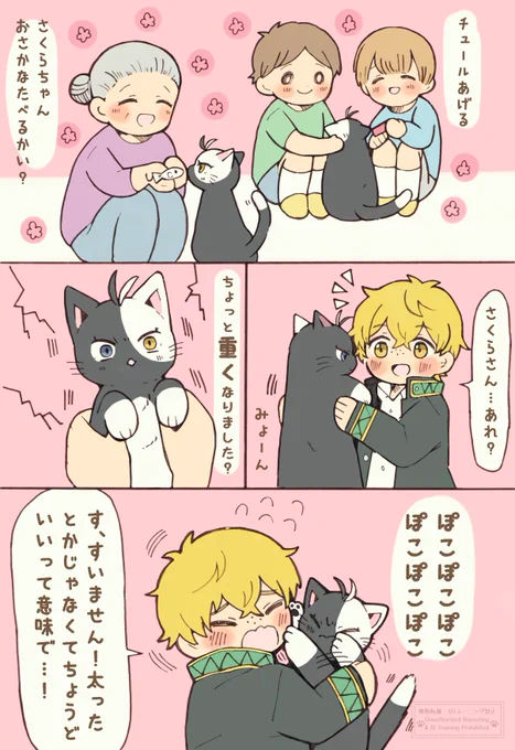 町の人たちにいっぱい美味しいもの
もらう🌸にゃん 