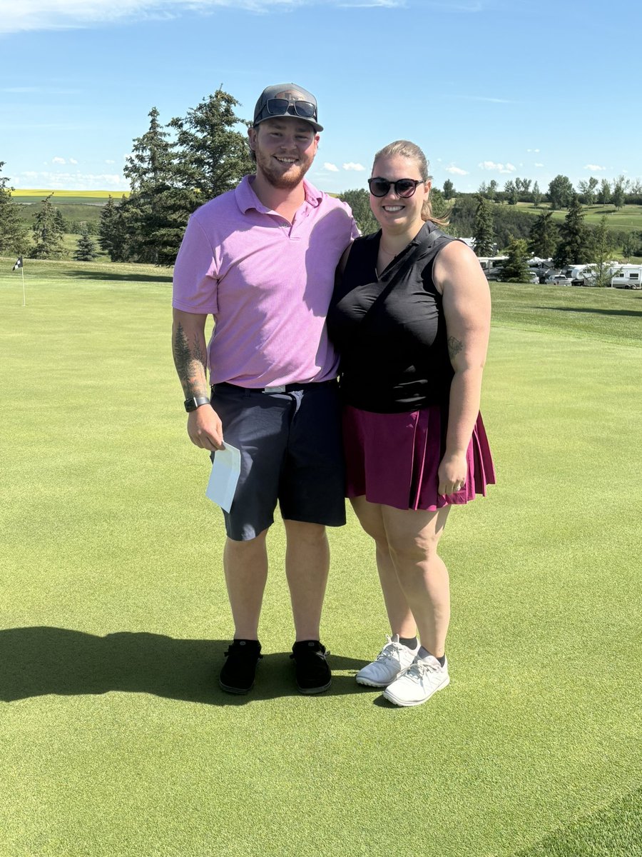 TrochuGolf's tweet photo. 20 teams took part in today’s “Tees and Divots” Couples Tournament.  The winners were Emily and Reed Engman, shooting a sizzling 73, 3 shots clear of runners-up Ashley and Chad Dettmer.

2nd flight winners were Tanya and Doug Geier.

Congrats to all of the winners! https://t.co/QPbxpCTd4y