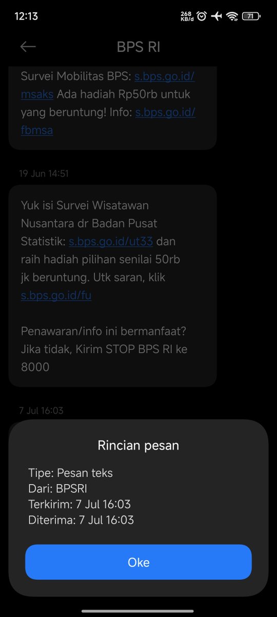 exihfandi's tweet photo. @herrysw @nurvianindra @XiaomiIndonesia Betul, Pak. Sesuai sim yang aktif Mi Pesannya. Berikut adalah 2 gambar di mana XL SATU pengirimnya Mi Pesan &amp; survei oleh BPS melalui Pesan Teks.

Kalau tidak di gunakan matikan saja, Pak Herry. https://t.co/RTyGeVGDkv