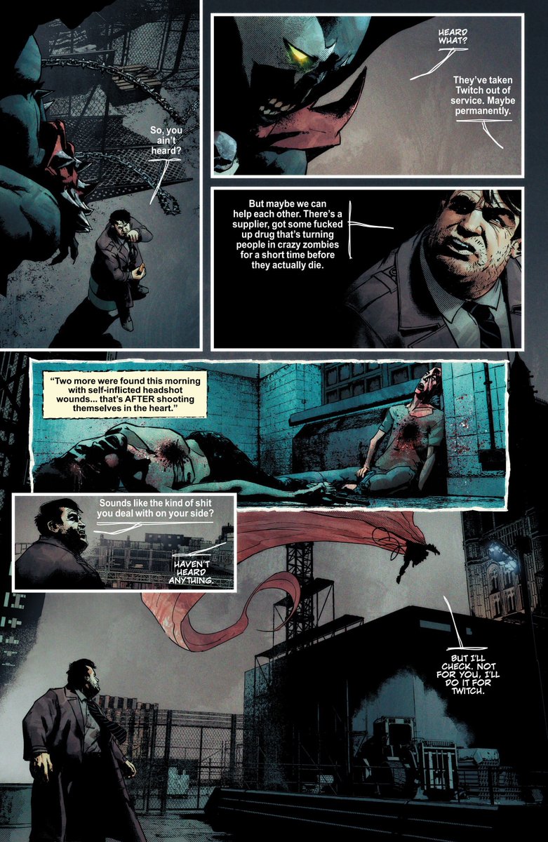Spawn makes an appearance in Sam and Twitch: Case Files #14 (2025). Art by Thomas Nachlik
#Spawn