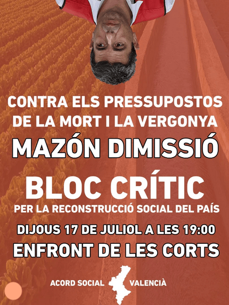 LQSomos's tweet photo. València: Tornem als carrers. Mazón Dimissió! https://t.co/l7xd5kDfpp #17juliol #MazónDimissió https://t.co/9cYTsRNrYO