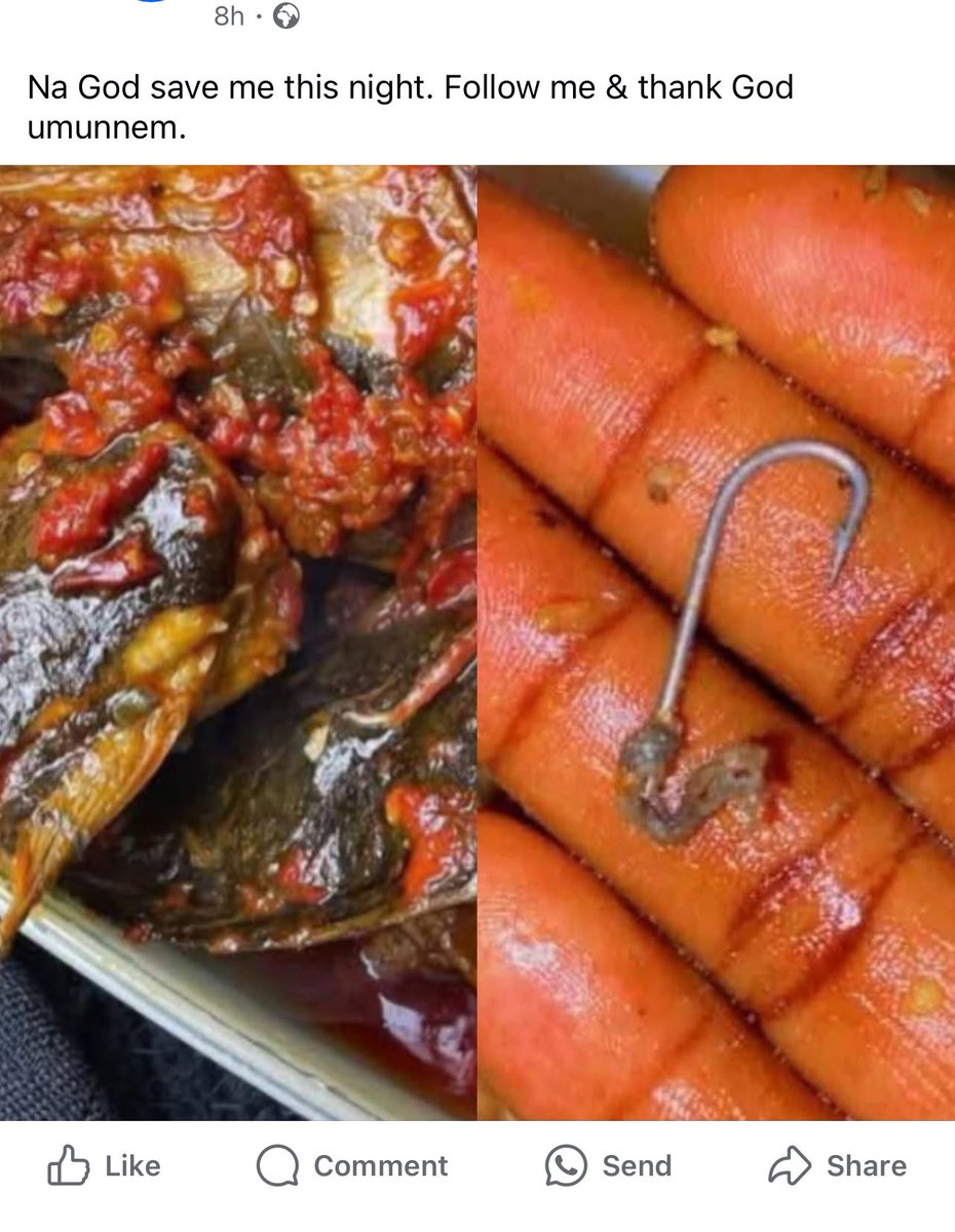 Always check your fish before eating. Someone nearly swallowed a hook. This could happen to anyone, even at home.