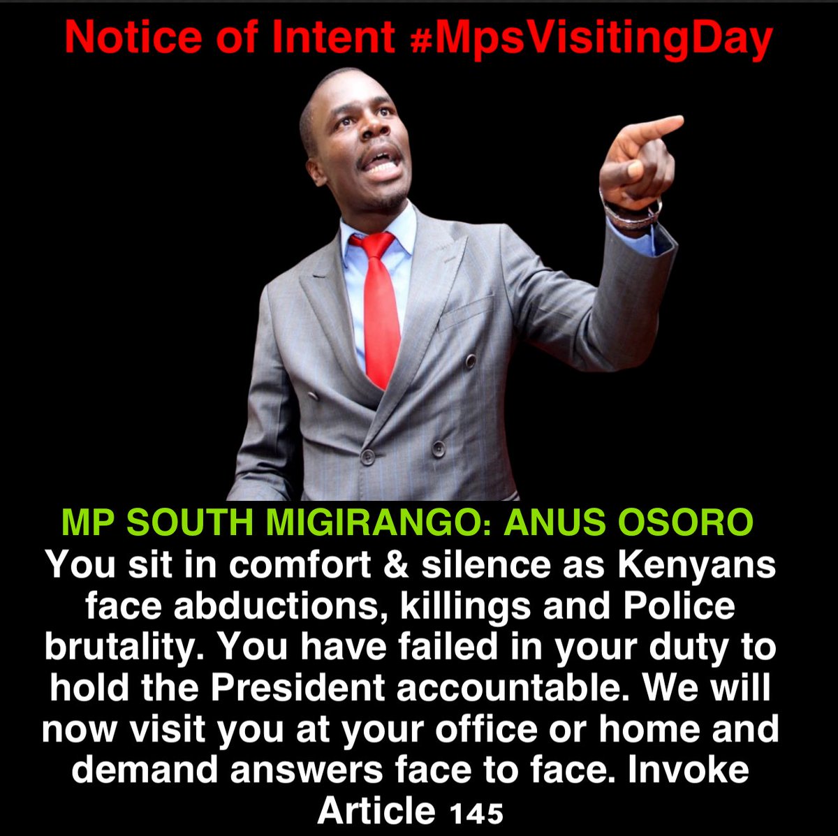 Huyu amesahau nani alimpatia kazi. Kiburi tu. Tunakuja tuongee maneno ya Article 145 #MpsVisitingDay