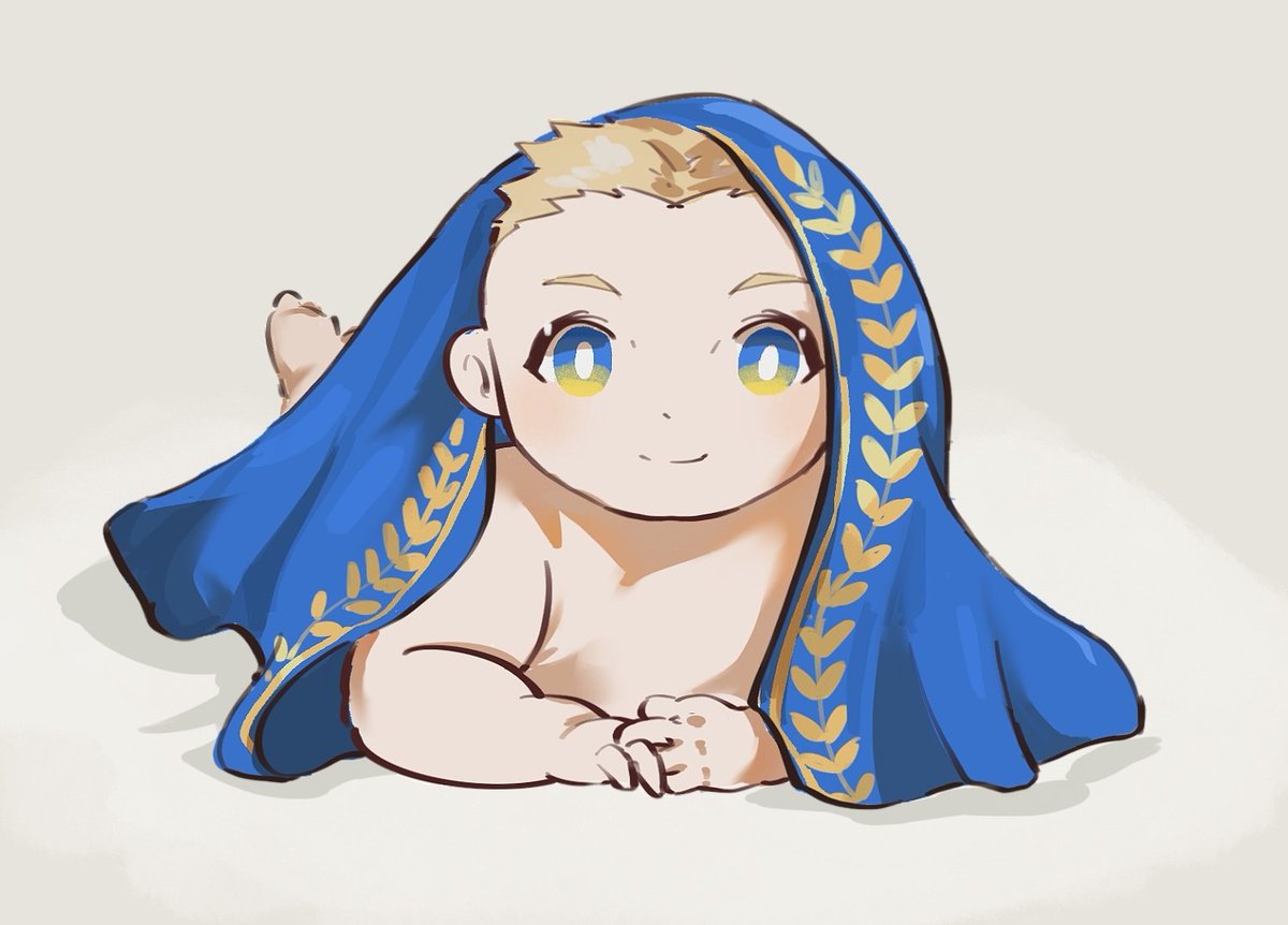 Early art about baby Roboute Guilliman.