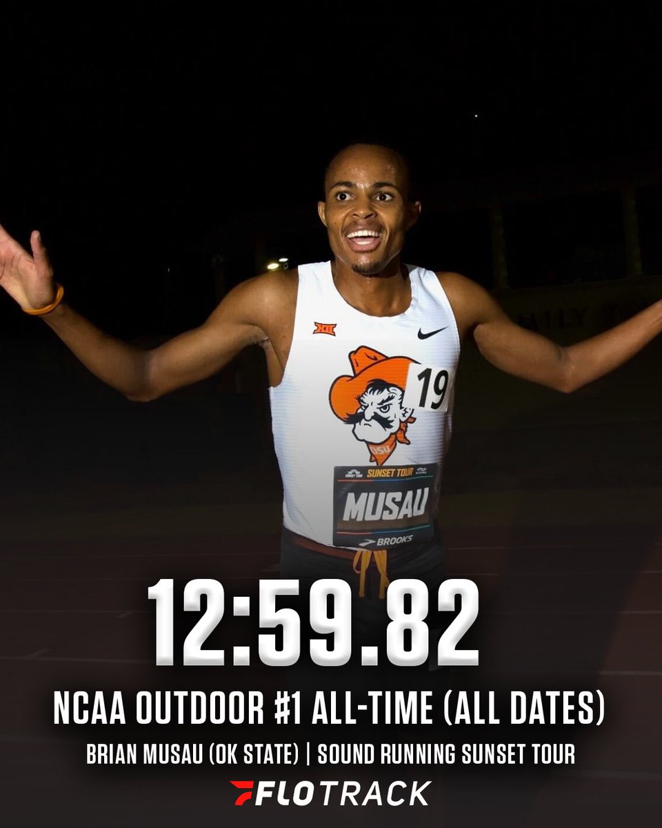 FloTrack (@flotrack) on Twitter photo SUMMER OF BRIAN MUSAU 👏
After winning the NCAA DI 5K National Championship last month, Musau becomes the third collegian ever to run a sub-13 5K (Nico Young, Graham Blanks), winning the <a href="/soundrunning/">Sound Running</a> Sunset Tour 5K in 12:59.82.
Musau's mark is the second-fastest in collegiate SUMMER OF BRIAN MUSAU 👏
After winning the NCAA DI 5K National Championship last month, Musau becomes the third collegian ever to run a sub-13 5K (Nico Young, Graham Blanks), winning the <a href="/soundrunning/">Sound Running</a> Sunset Tour 5K in 12:59.82.
Musau's mark is the second-fastest in collegiate