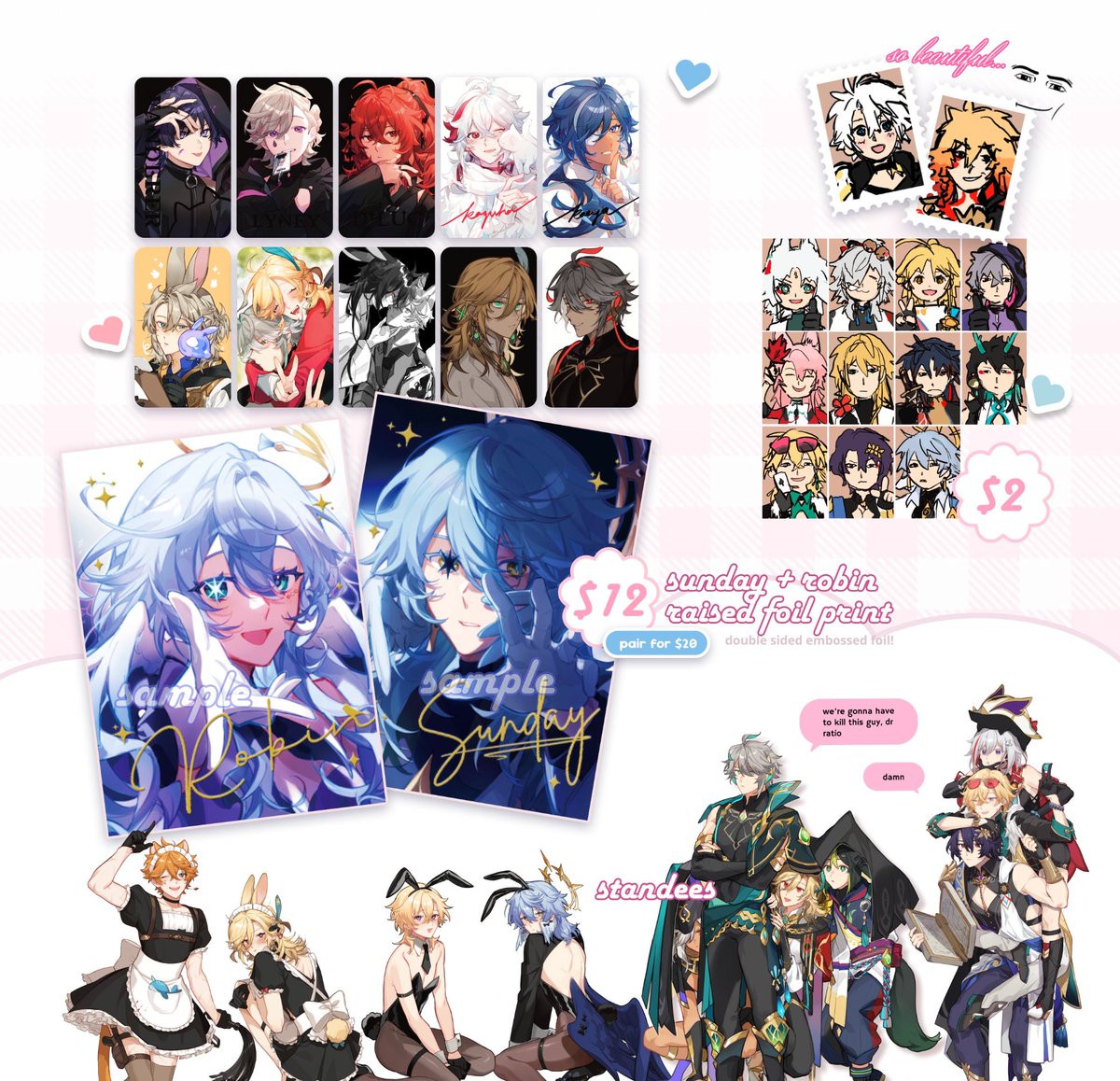 bnharmy's tweet image. [usa go] @e7lilyy july preorder
🎀 price: varies
🎀 items: charms, standees, prints, pcs, stickers
🎀 deadline: july 18 10:00 pm cst

form: forms.gle/VDrppDaf9A5qBd…