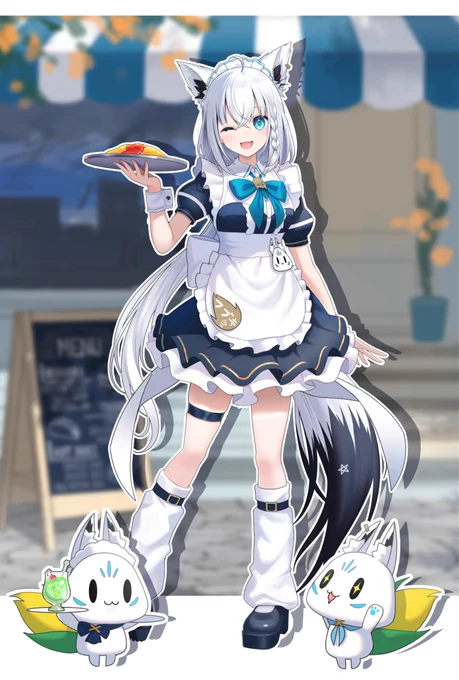 メイドフブちゃん! #ホロライブ #絵フブキ