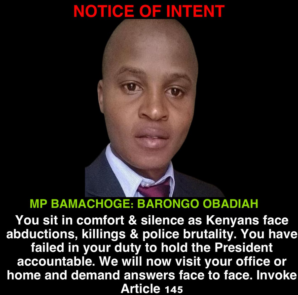 Sleeping in Parliament has consequences. Kenyans are coming to hold you accountable in person. #MpsVisitingDay