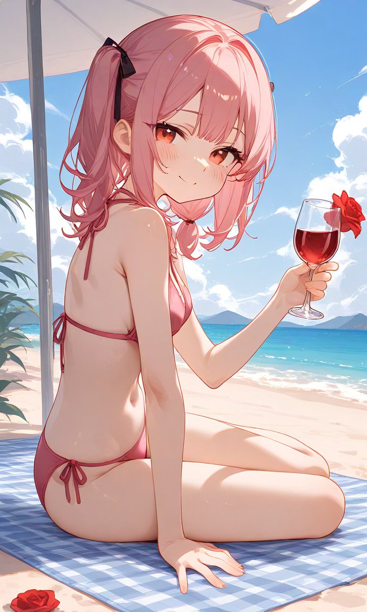 kodamakamikawa's tweet image. 夏に飲みたいワイン娘さん✨1本目はプロヴァンス・ロゼさん。
キリッと冷やした彼女は夏にぴったり！地中海に面した地域生まれなのでブイヤベースやエビやカニなどの甲殻類のハーブソテー、タラコのオイルパスタなどと相性抜群です💕

#ワイン擬人化　#provencerose
#anthropomorphism