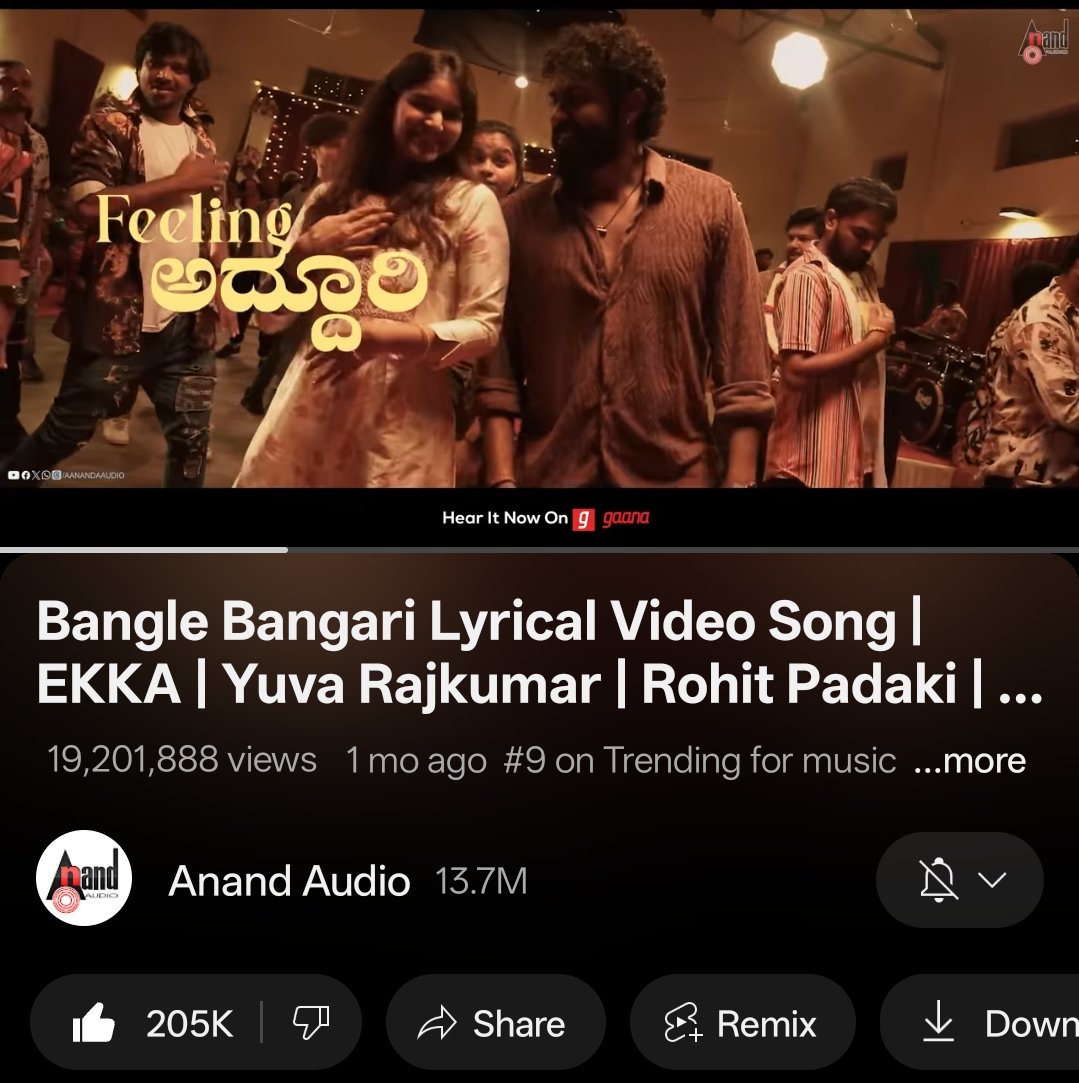 Appu Yuva Fc (@appuyuvafc) on Twitter photo Bangle Bangari is continuously trending from the past one month👌🔥
On July 18th it will definitely be a concert banger in theatres✅
#EkkaFromJuly18 #YuvaRajkumar #Ekka #EkkaTrailer
<a href="/yuva_rajkumar/">YuvaRajkumar</a> <a href="/EkkaTheFilm/">EKKA</a> <a href="/Karthik1423/">Karthik Gowda</a> <a href="/JayannaFilms/">Jayanna Films</a> <a href="/KRG_Studios/">KRG Studios</a> <a href="/Nagarjunsharma2/">Nagarjun Sharma</a> Bangle Bangari is continuously trending from the past one month👌🔥
On July 18th it will definitely be a concert banger in theatres✅
#EkkaFromJuly18 #YuvaRajkumar #Ekka #EkkaTrailer
<a href="/yuva_rajkumar/">YuvaRajkumar</a> <a href="/EkkaTheFilm/">EKKA</a> <a href="/Karthik1423/">Karthik Gowda</a> <a href="/JayannaFilms/">Jayanna Films</a> <a href="/KRG_Studios/">KRG Studios</a> <a href="/Nagarjunsharma2/">Nagarjun Sharma</a>