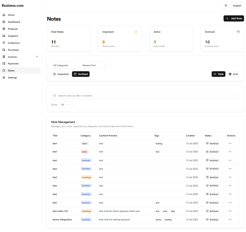 v_katariya001's tweet photo. π Just added a Notes section to my Inventory App!! β as promised!!! π
βοΈ Create, categorize & tag notes
βοΈ Filter by active/archived
βοΈ Table & grid view support
Helps keep all your business info in one place.
LiveDemo -π https://t.co/yhCMZ8Mqfv
#BuildInPublic #MERN #SaaS https://t.co/E3jT8gEeGL