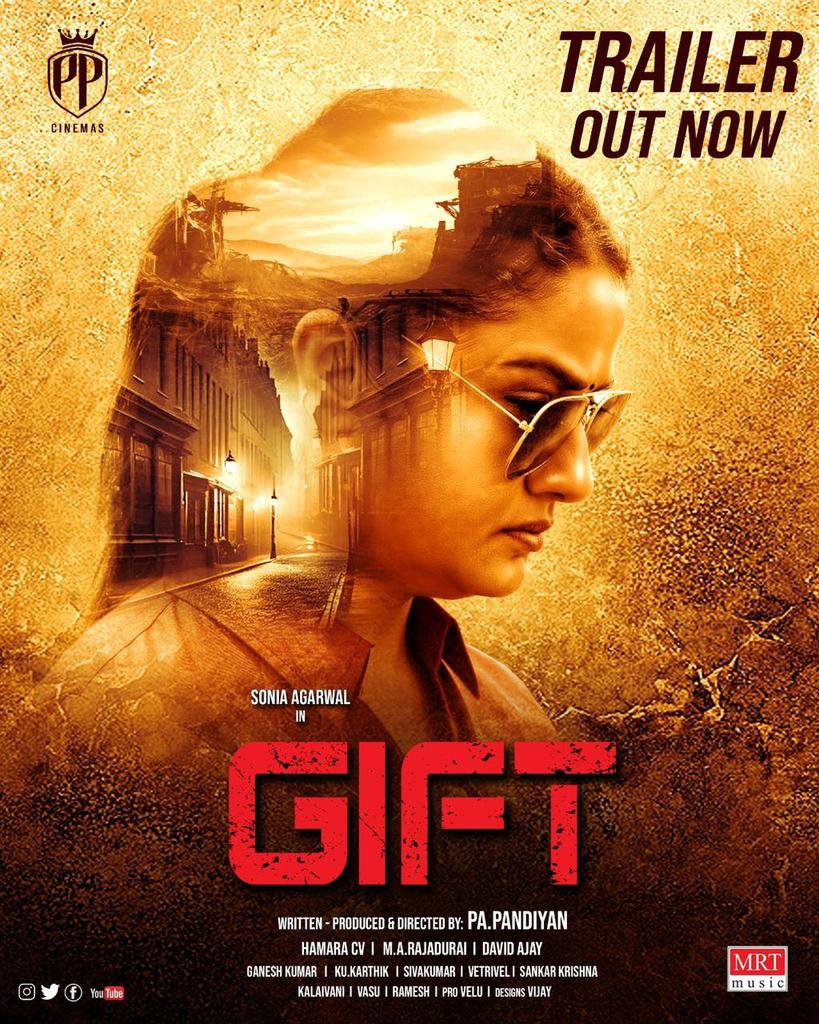 Touring Talkies (@toouringtalkies) on Twitter photo Want to watch a unique thriller ? It's here !!! #SoniaAggarwal in a different avatar 👏 Here's the official Trailer of #Gift
youtu.be/9JIp6B2Tu7I
#PPCinemas
<a href="/soniya_agg/">Sonia aggarwal</a>
#SasiLaya
#BirlaBose
<a href="/PandiyanDirect1/">Pandiyan</a>
<a href="/DavidAjay92/">David Ajay</a>
<a href="/Mrtmusicoff/">MRT Music</a>
<a href="/HamaraCv/">Hamara Cv</a>
<a href="/Pro_Velu/">Velu</a>
#GiftTrailer Want to watch a unique thriller ? It's here !!! #SoniaAggarwal in a different avatar 👏 Here's the official Trailer of #Gift
youtu.be/9JIp6B2Tu7I
#PPCinemas
<a href="/soniya_agg/">Sonia aggarwal</a>
#SasiLaya
#BirlaBose
<a href="/PandiyanDirect1/">Pandiyan</a>
<a href="/DavidAjay92/">David Ajay</a>
<a href="/Mrtmusicoff/">MRT Music</a>
<a href="/HamaraCv/">Hamara Cv</a>
<a href="/Pro_Velu/">Velu</a>
#GiftTrailer