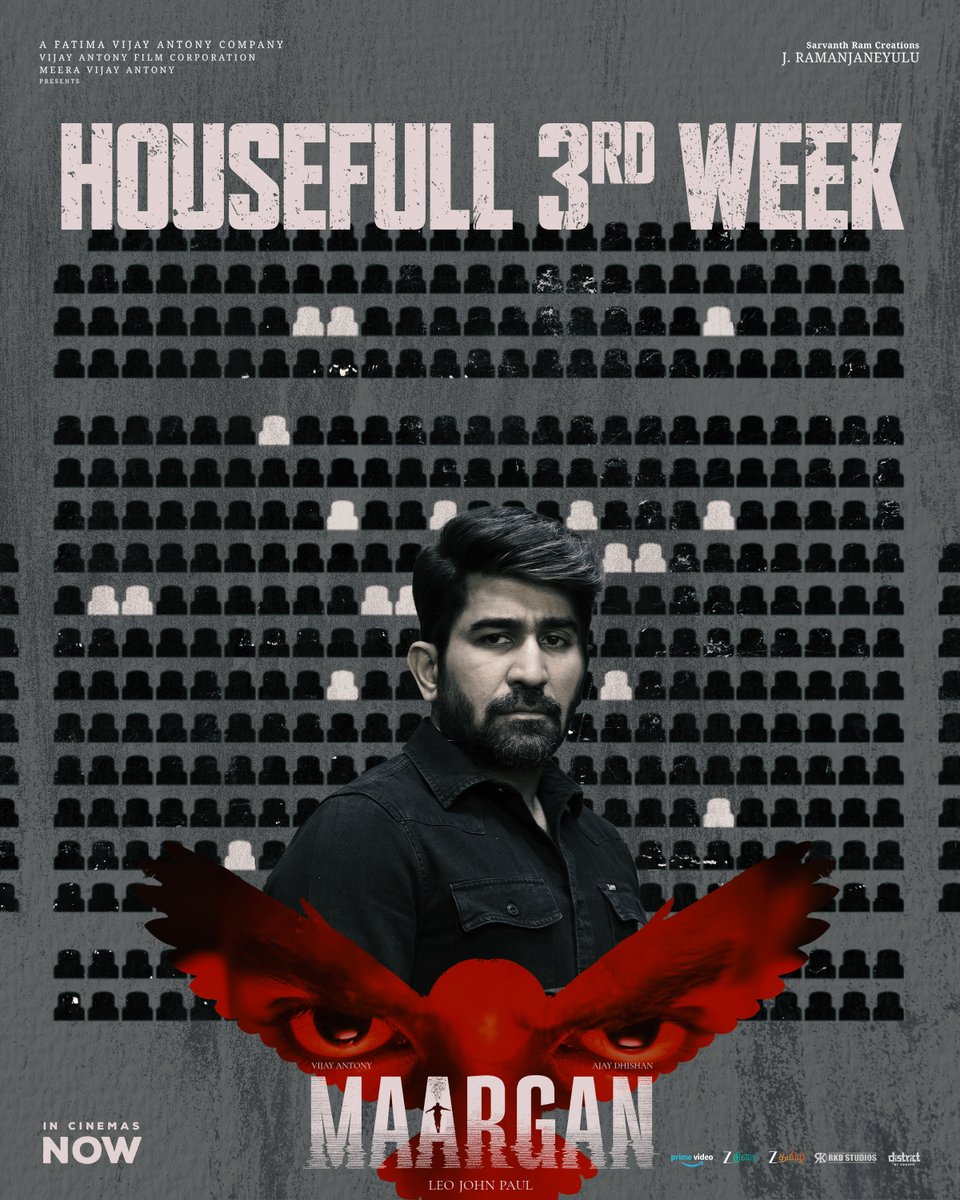 VijayAntonyFilmCorporation (@vijayantonyfilm) on Twitter photo Still going strong 🔥🦉
#Maargan - 3rd week 🎫
#VAFC12 <a href="/vijayantony/">vijayantony</a> <a href="/AJDhishan990/">Ajay Dhishan</a> <a href="/leojohnpaultw/">leo john paul</a> <a href="/DopYuva/">DOP yuva</a> <a href="/mrsvijayantony/">Fatima vijay Antony</a> <a href="/Brigidasagaoffl/">Brigida saga</a> <a href="/deepshikhaoffi/">deepshikha28</a> <a href="/seshvitha_raju/">Seshvitha_kanimozhi</a> <a href="/thondankani/">P.samuthirakani</a> #KPYArchana <a href="/VinodSa49941368/">Vinod Sagar</a> <a href="/Vinciraj_NC/">Vinci Raj</a> <a href="/prabhudancer/">Prabhu Dhanasekar</a> #RajaRaj Still going strong 🔥🦉
#Maargan - 3rd week 🎫
#VAFC12 <a href="/vijayantony/">vijayantony</a> <a href="/AJDhishan990/">Ajay Dhishan</a> <a href="/leojohnpaultw/">leo john paul</a> <a href="/DopYuva/">DOP yuva</a> <a href="/mrsvijayantony/">Fatima vijay Antony</a> <a href="/Brigidasagaoffl/">Brigida saga</a> <a href="/deepshikhaoffi/">deepshikha28</a> <a href="/seshvitha_raju/">Seshvitha_kanimozhi</a> <a href="/thondankani/">P.samuthirakani</a> #KPYArchana <a href="/VinodSa49941368/">Vinod Sagar</a> <a href="/Vinciraj_NC/">Vinci Raj</a> <a href="/prabhudancer/">Prabhu Dhanasekar</a> #RajaRaj