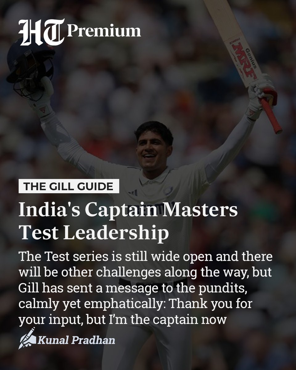 #HTwknd ✨| Shubman Gill was stranded, rather calmly, for about 10 minutes and nearly three overs, on 199 during the second Test against England at Edgbaston.

A cricketing journey that began in Fazilka, Punjab (where he was born), traversed Mohali (where he was raised) and