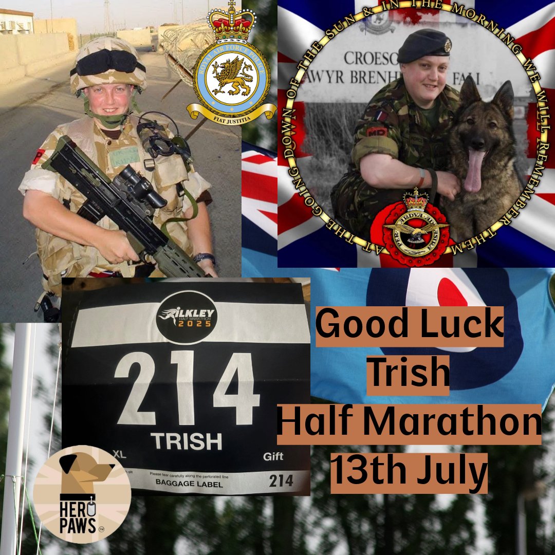 Heropawsuk's tweet image. Wishing Trish a safe half marathon today
Whilst many of us can barely entertain the sun, this veteran, who has always had hero paws back is up and out and ready to run to raise money and awareness for her fellow families and dogs of hero paws
Please support Trish by wishing…