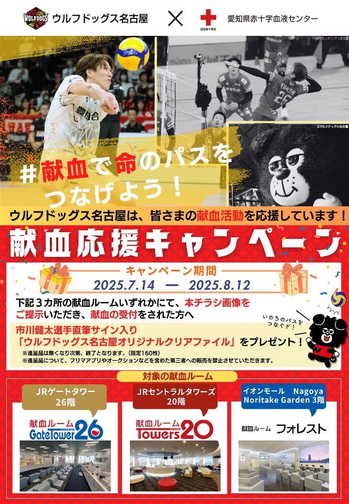 【1月限定出品】ウルフドッグス名古屋　市川健太　サイン入り　オーセン　ユニ HATTRICK（ハットトリック）-選手の想いをファンへ届ける公式