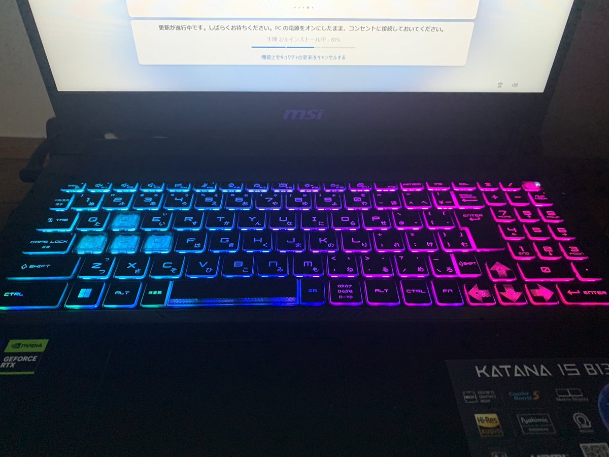 helloiwami's tweet photo. 昨日突然ノートPC OSが壊れたっぽいと言うか起動しないし自動修復も上手くいかないのでとりあえず代わりの買ってきたMSI自体自作pen4以来なんで懐かしいな〜と思って使ってみる https://t.co/CtxcciJci5