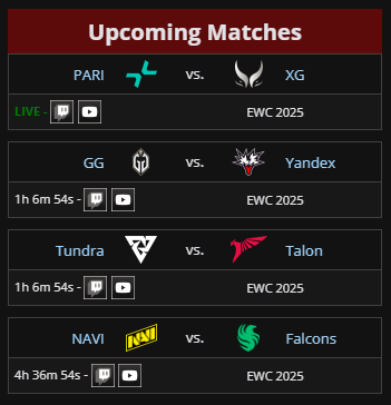 Crazy that all the following elimination matches won't have <a href="/Channel7/">Channel 7</a> coverage of the Esports World Cup. 🙃🙃🙃