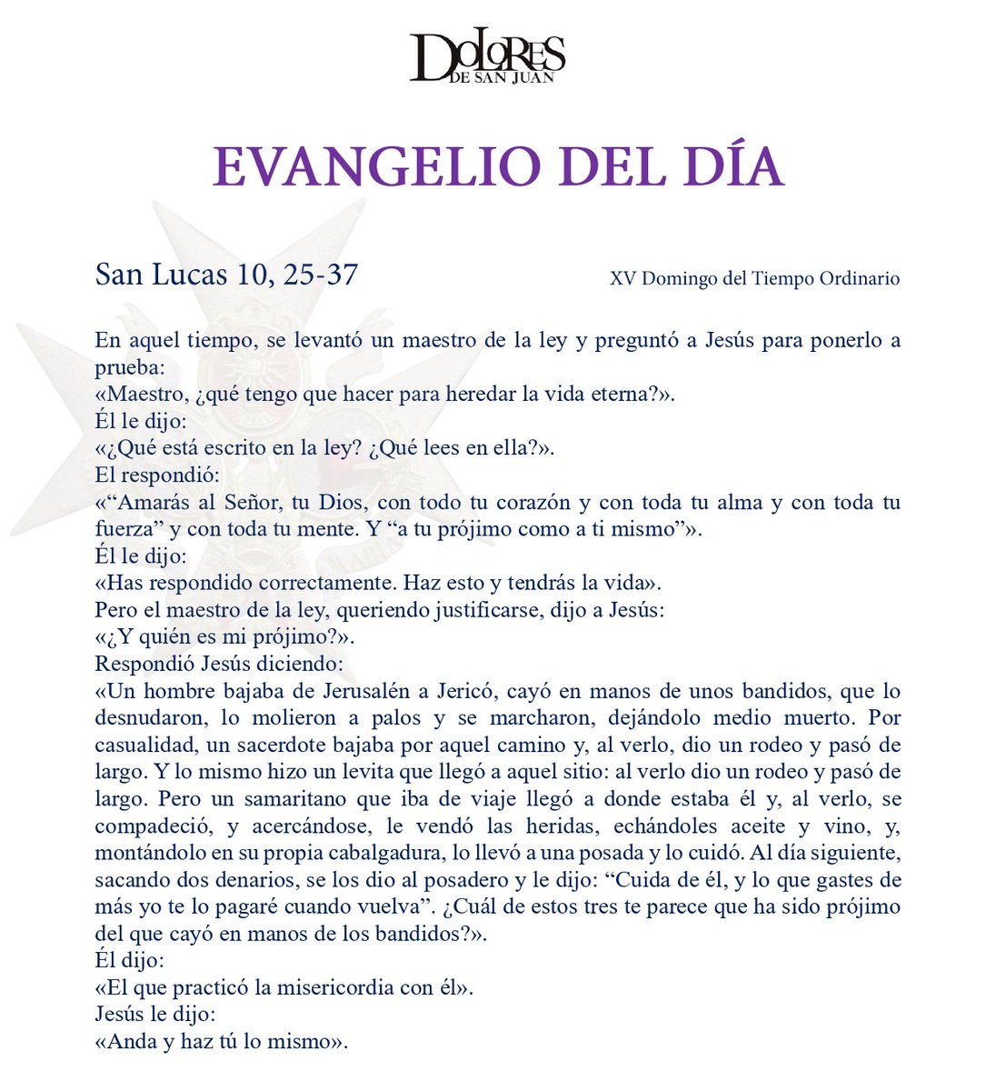 #EvangelioDeHoy | San Lucas 10, 25-37