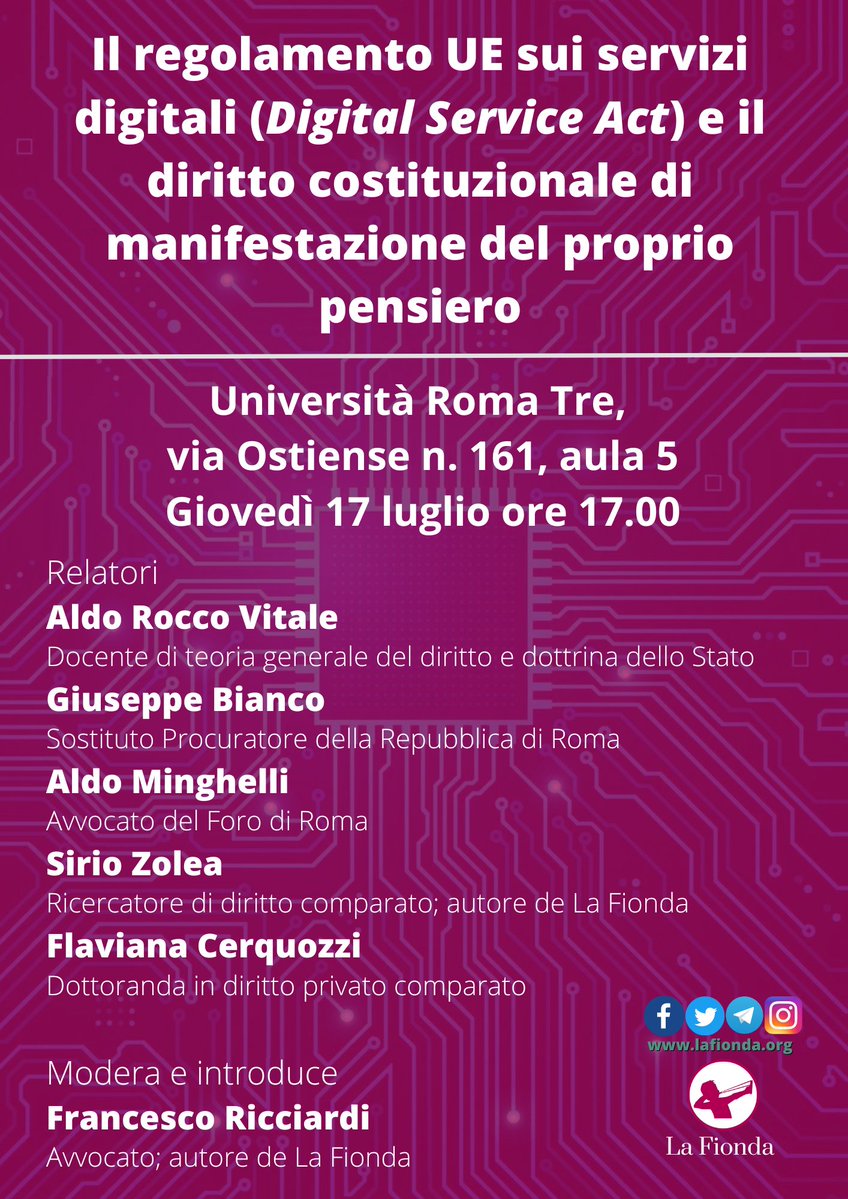 RivistaLaFionda's tweet image. Dopo aver messo in crisi sia l'impianto economico-sociale sia quello democratico nazionale sanciti dalla nostra Costituzione, l'U.E. pare spingersi a voler riscrivere anche il principio della libertà di opinione, paventando, con il rischio di diffusione di contenuti illegali,…