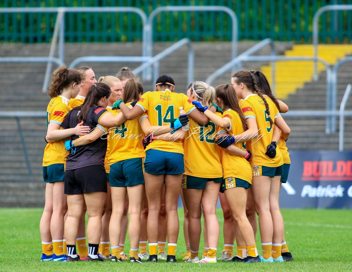 johnfinucane's tweet image. Adh mór to the entire Antrim Ladies squad & management as they prepare to face Sligo today at Clones in the All-Ireland Semi-Final.
The whole county is behind you — Aontroim abú!
🟡⚪️
